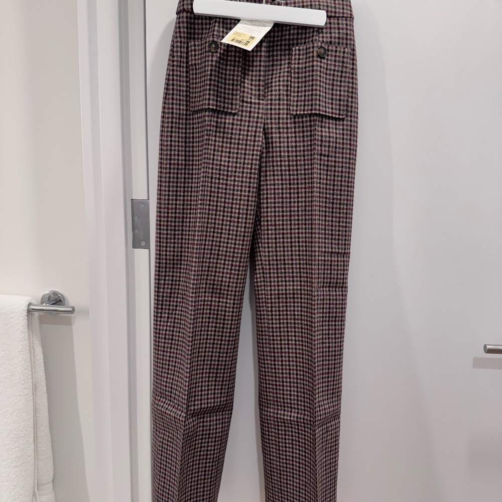 New with Tags Sezane Dan Trousers in Check US Size 2